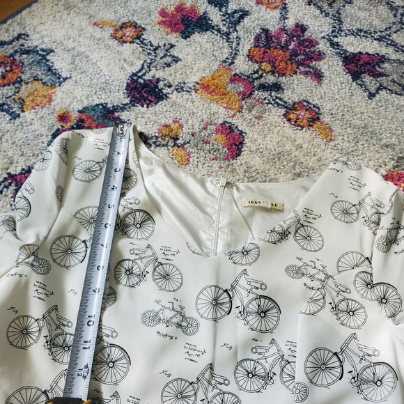 JessaKae Cream Bicycle Print Midi Dress - Picture 13 of 16